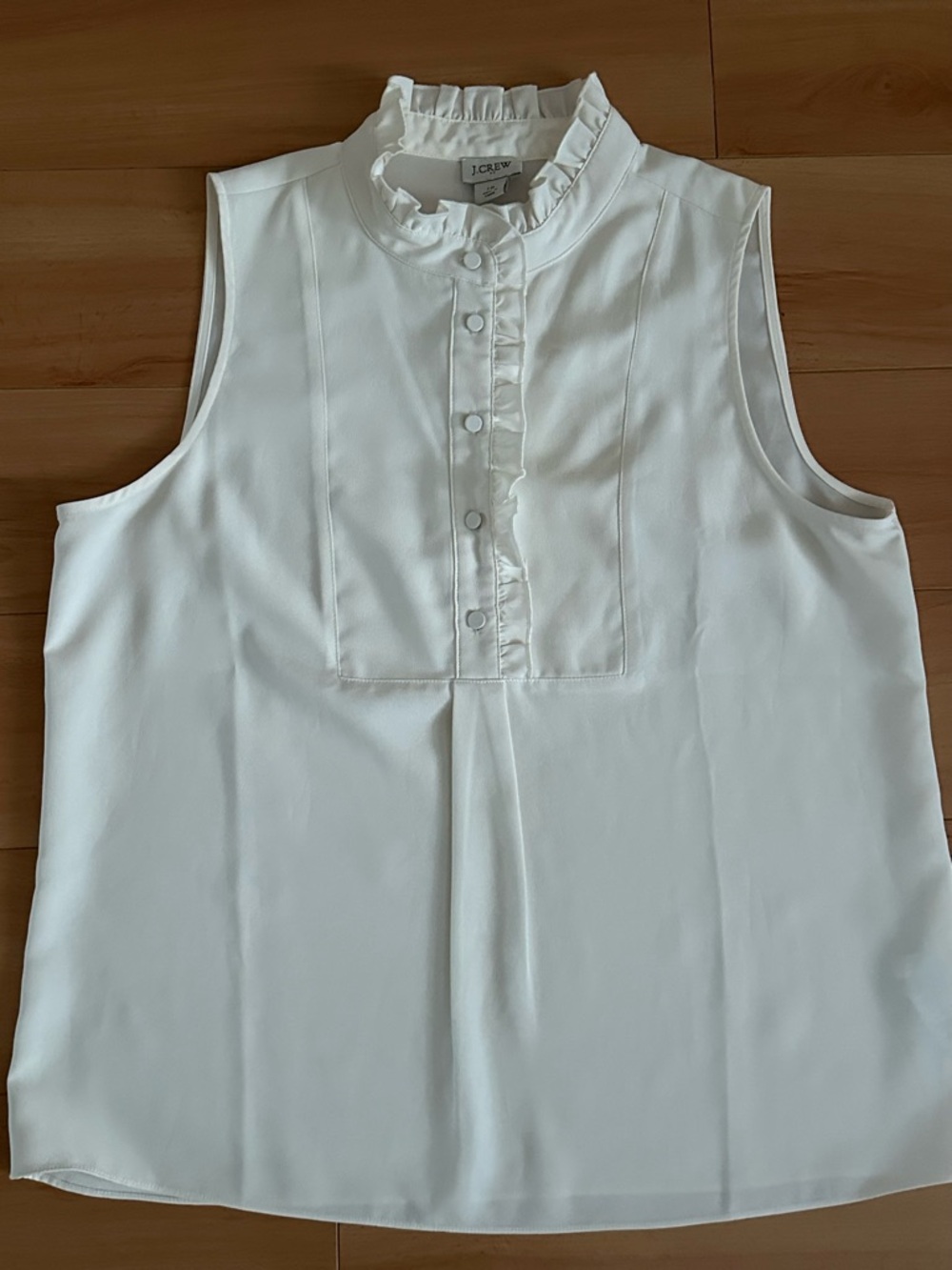J.Crew RUFFLE-TRIM CREPE TANK TOP
Size: 10